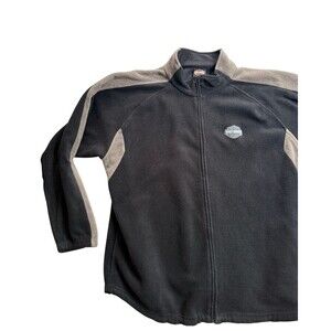 Harley Davidson Mens Jacket Fleece Full Zip Embroidered  Black Sz 2XL